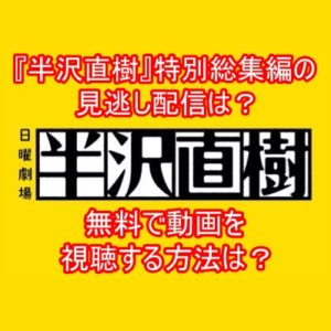『半沢直樹』特別総集編の見逃し配信や無料で動画を視聴する方法は?4